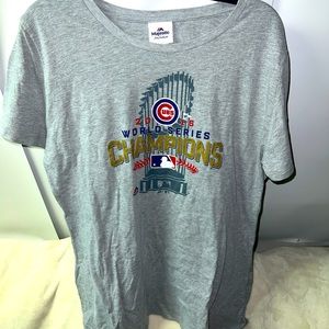 Majestic 2016 World Series Champion CHICAGO CUBS Gray T-Shirt Adult Size 2XL